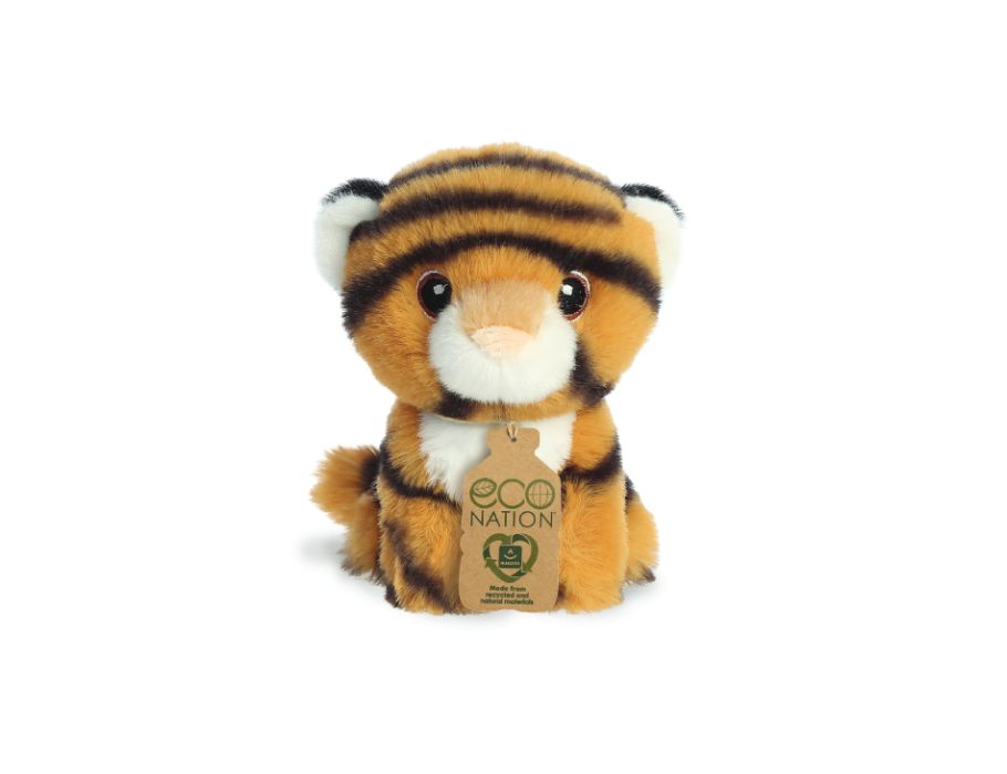 Eco nation pluchen knuffel - mini - tijger - 13 cm