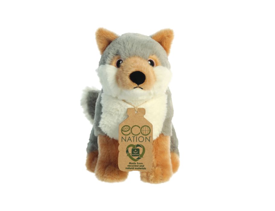 Eco nation pluchen knuffel - wolf - 24 cm