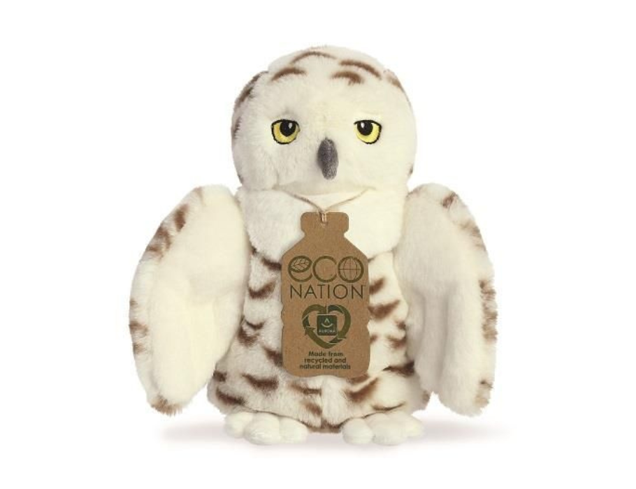 Eco nation pluchen knuffel - sneeuwuil - 20 cm