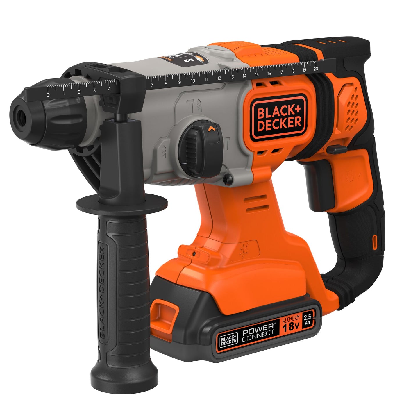Black+decker bcd900e2k 18v 2x2.5ah 1.2j sds+ boorhamer | 2x 18v 2.5ah accu's + 1a lader | in koffer - bcd900e2k-qw