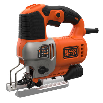 Black+decker bes610k 650w pendeldecoupeerzaag | in koffer | 1 zaagblad voor hout | 1 zaagrechtblad voor hout | antisplinterplaatje - bes610k-qs