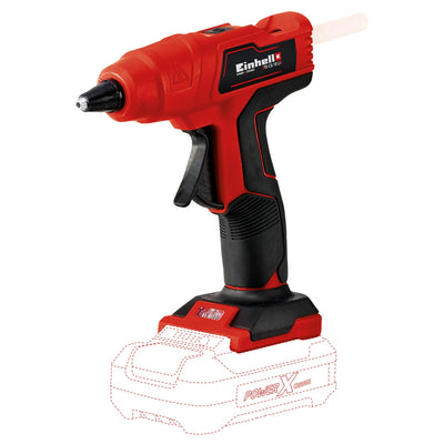 Einhell accu lijmpistool te-cg 18 li - solo (rood zwart, accu en oplader niet inbegrepen)