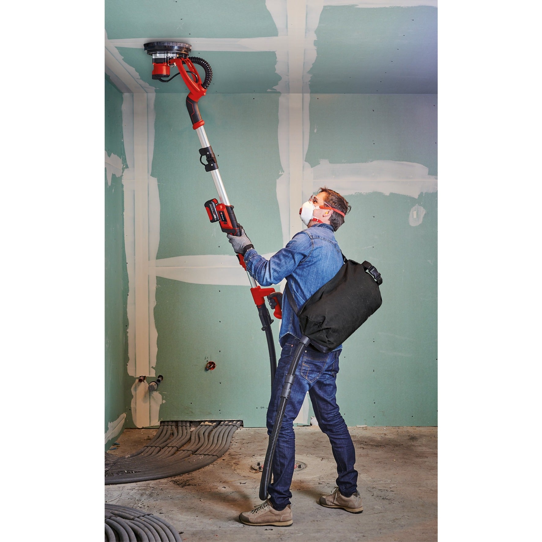 Einhell accu wand- plafondschuurmachine te-dw 18 225 - solo droogbouwschuurmachine (rood zwart, accu en oplader niet inbegrepen )