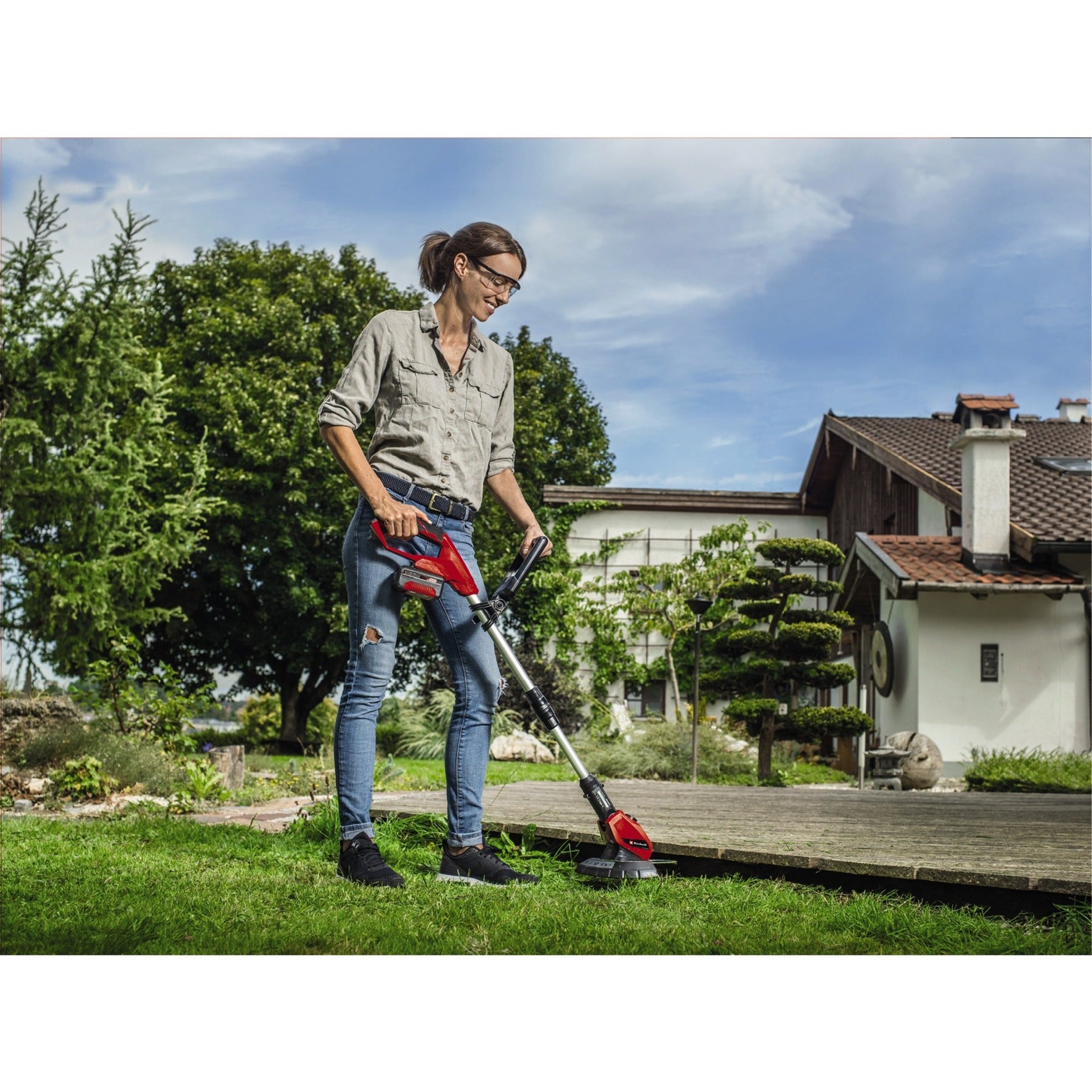 Einhell accu grastrimmer ge-ct 18 li (rood zwart, accu niet inbegrepen)