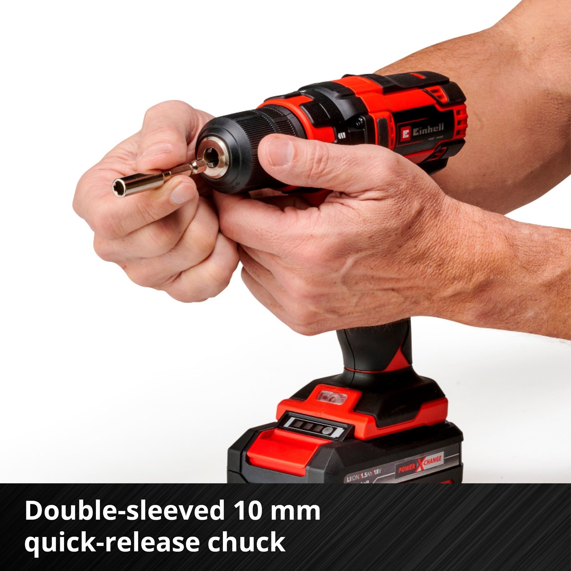Einhell accu schroefboor tc-cd 18 35 li kit 1.5 ah schroeftol (rood zwart)