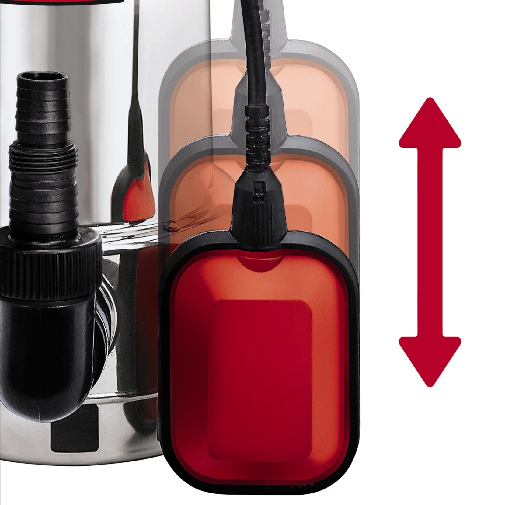 Einhell vuilwaterpomp gc-dp 9035 n dompel- en drukpompen (rood roestvrij staal, 900 watt)