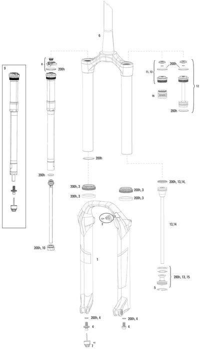 Rockshox verende voorvork pike dj susp.fork rs pike dj 140mm black