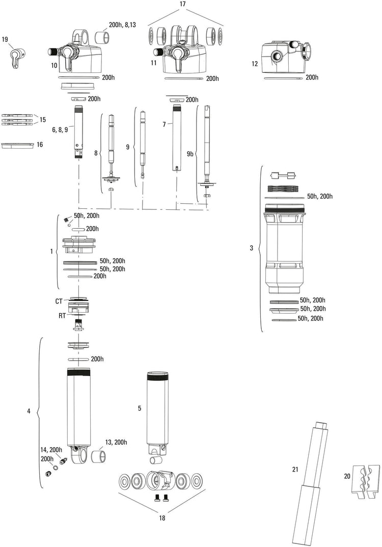 Rockshox schokdemper deluxe ultimate rct rs federb. deluxe ult. rct 165 x 37.5