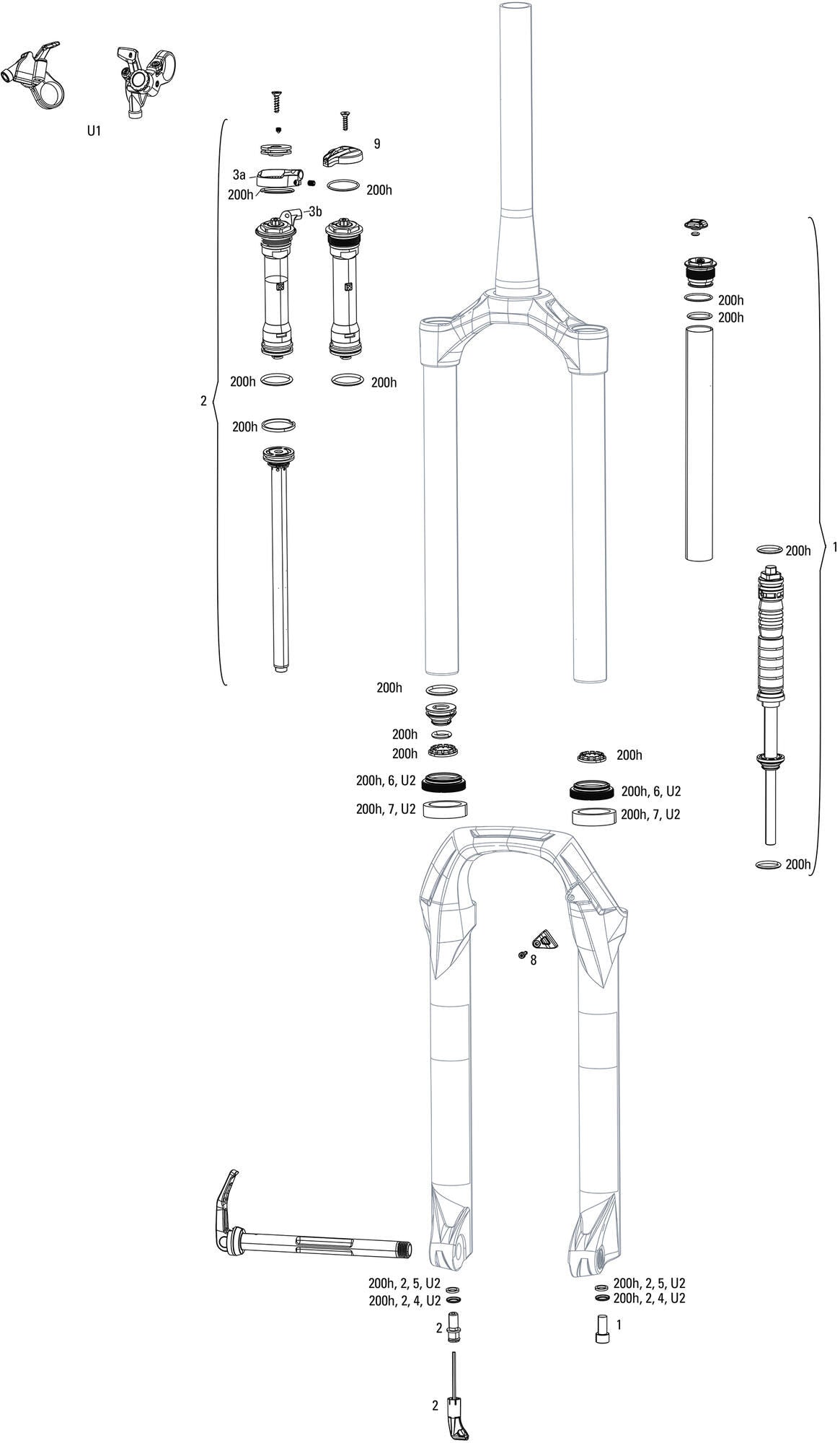 Rockshox verende voorvork judy silver tk susp.fork rs judy sil.tk oneloc black
