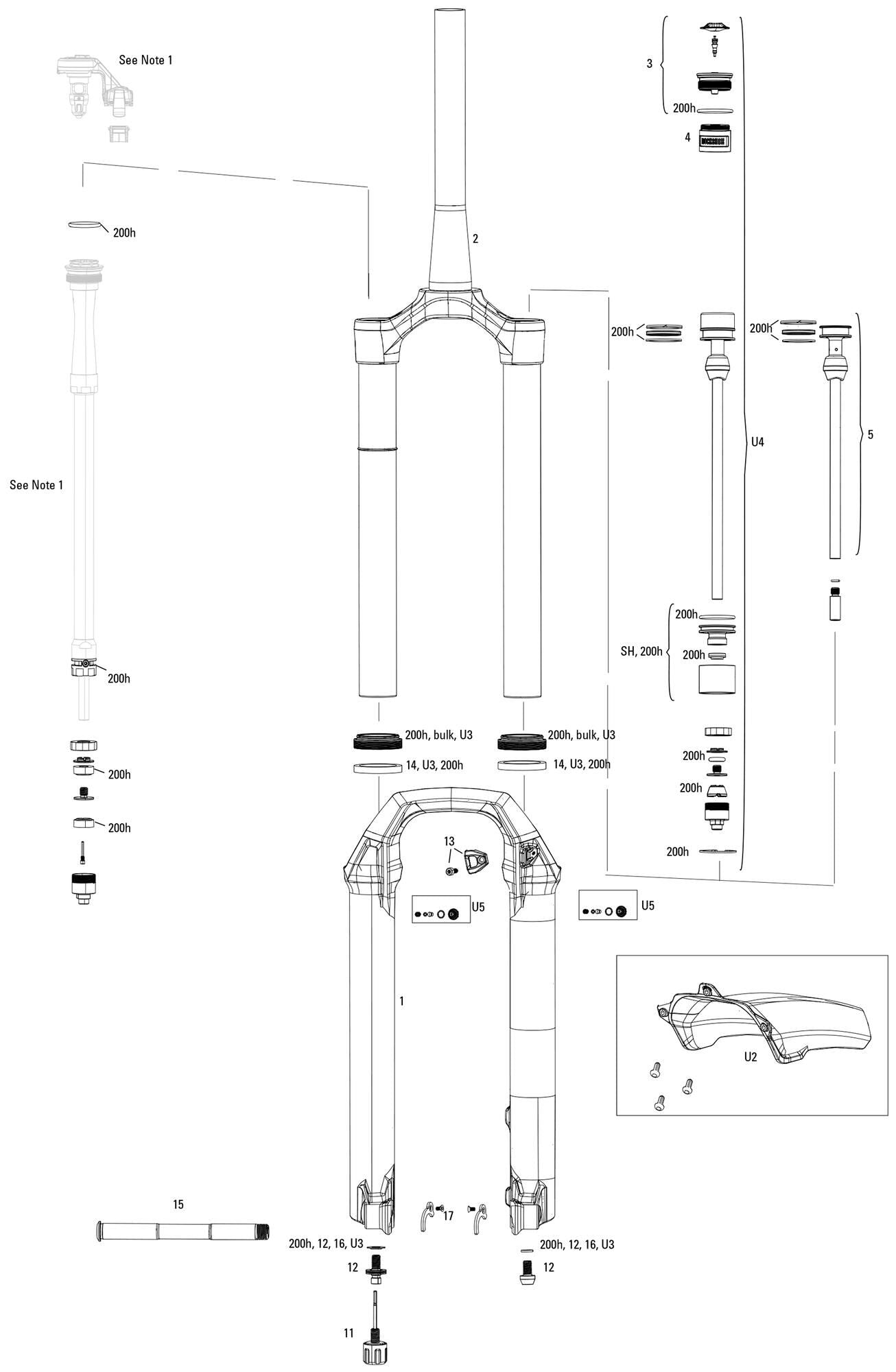 Rockshox verende voorvork pike ultimate flight attendant rs suspension fork pike u 29 140mm 44off red