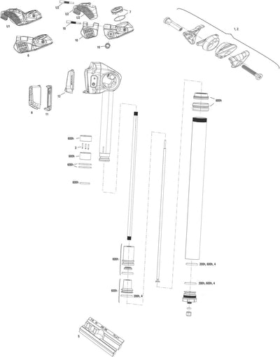 Rockshox zadelpen reverb axs 27,2 75mm verstelbaar 400mm zonder remote