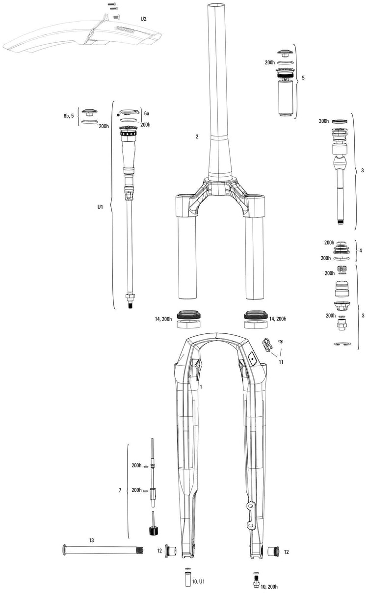 Rockshox federgabel rudy ultimate race day 2 xplr rs suspension fork rudy u rd2 700c black 30mm 51off