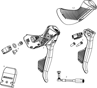 Sram shifter apex e-tap axs disc recht alleen shifter excl. remklauw