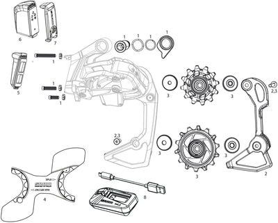 Sram achterderailleur red axs e1 rear derail. axs e1 10-28 36t