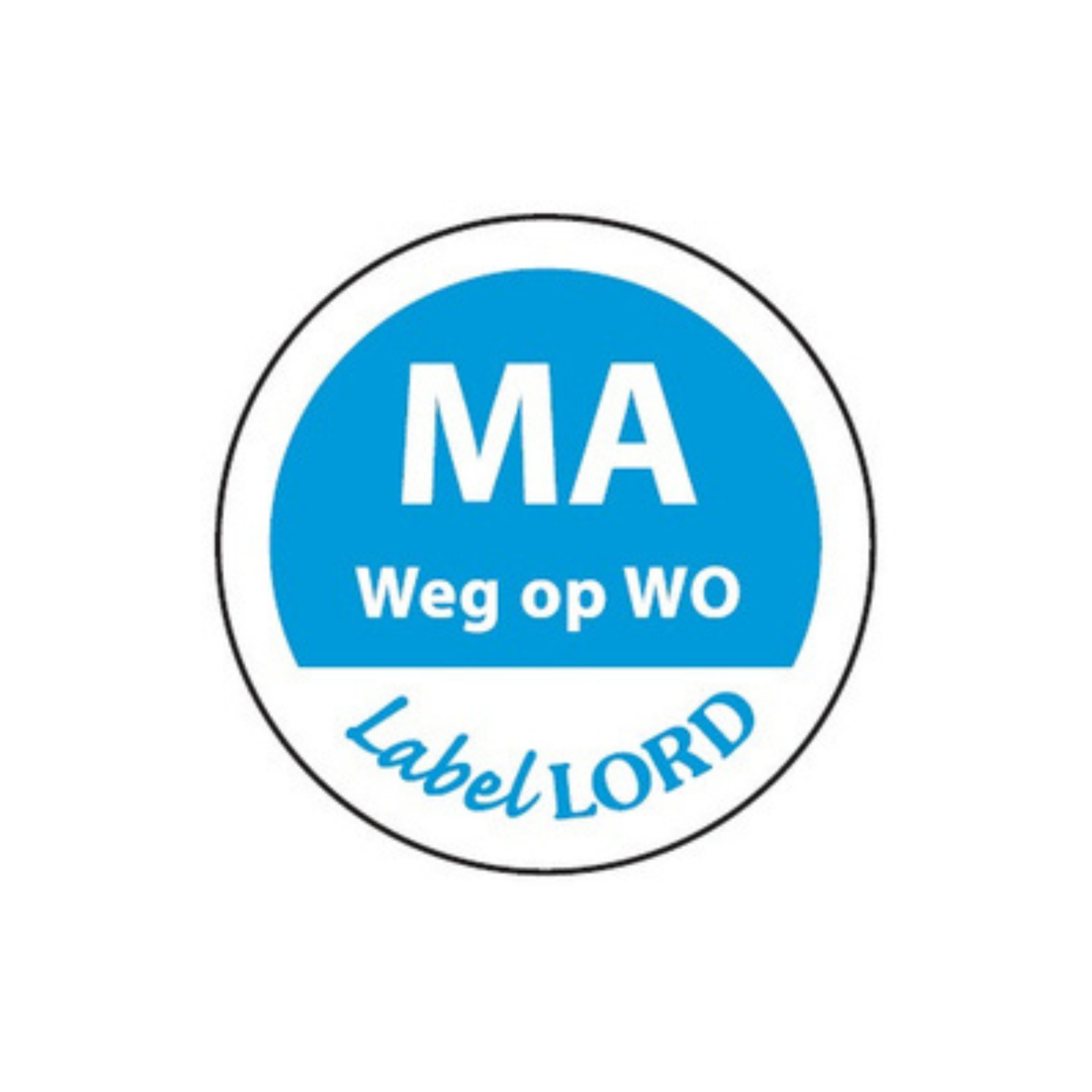 Daymark etiket 'maandag weg op woensdag' (500 stuks)