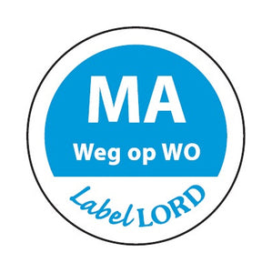 Daymark etiket maandag weg op woensdag (500 stuks)
