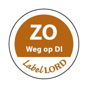 Daymark etiket zondag weg op dinsdag (500 stuks)