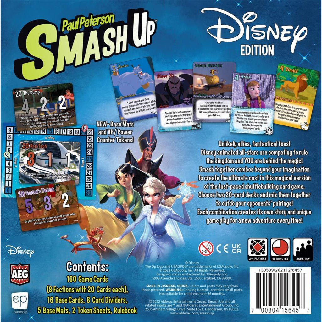 Disney european player network smash up: edition kaartspel (engels, 2 spelers, 30 - 45 minuten, vanaf 14 jaar)