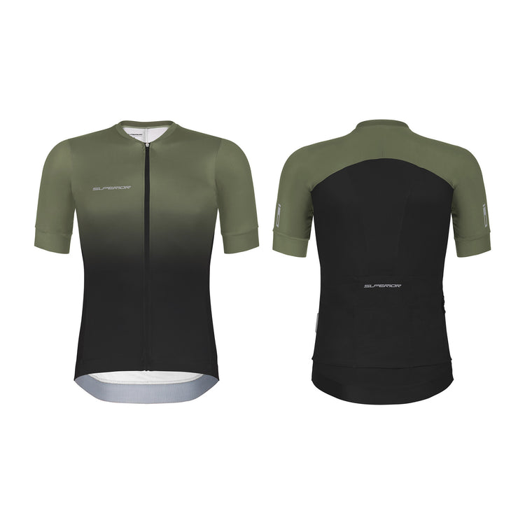 Superior race jersey ss heren maat m olijf zwart