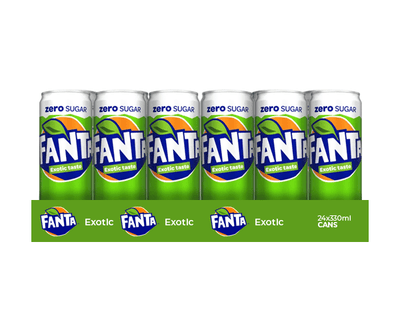 Fanta exotic no sugar blik (24x 33cl)