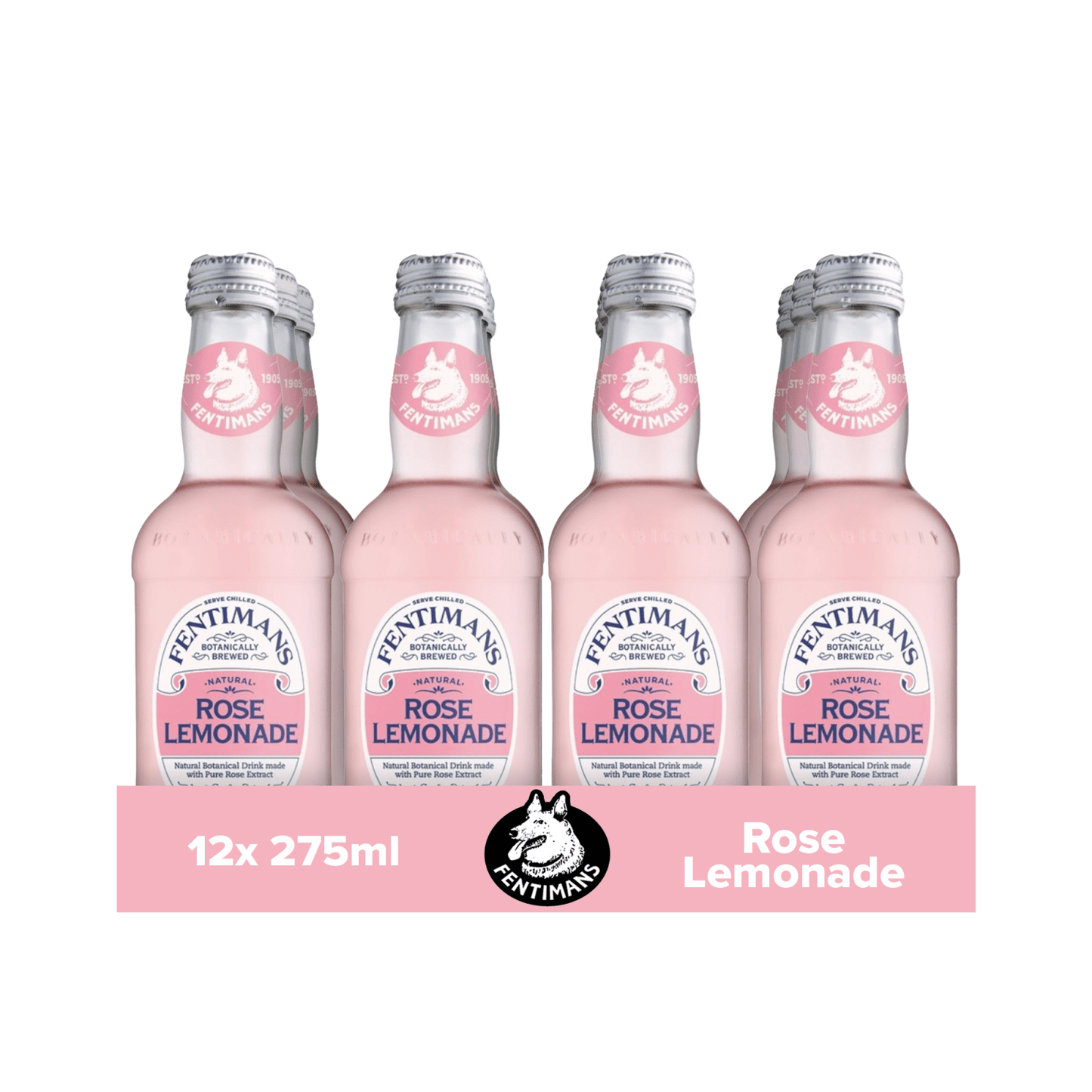 Fentimans rose lemonade flesje (12x 275ml)
