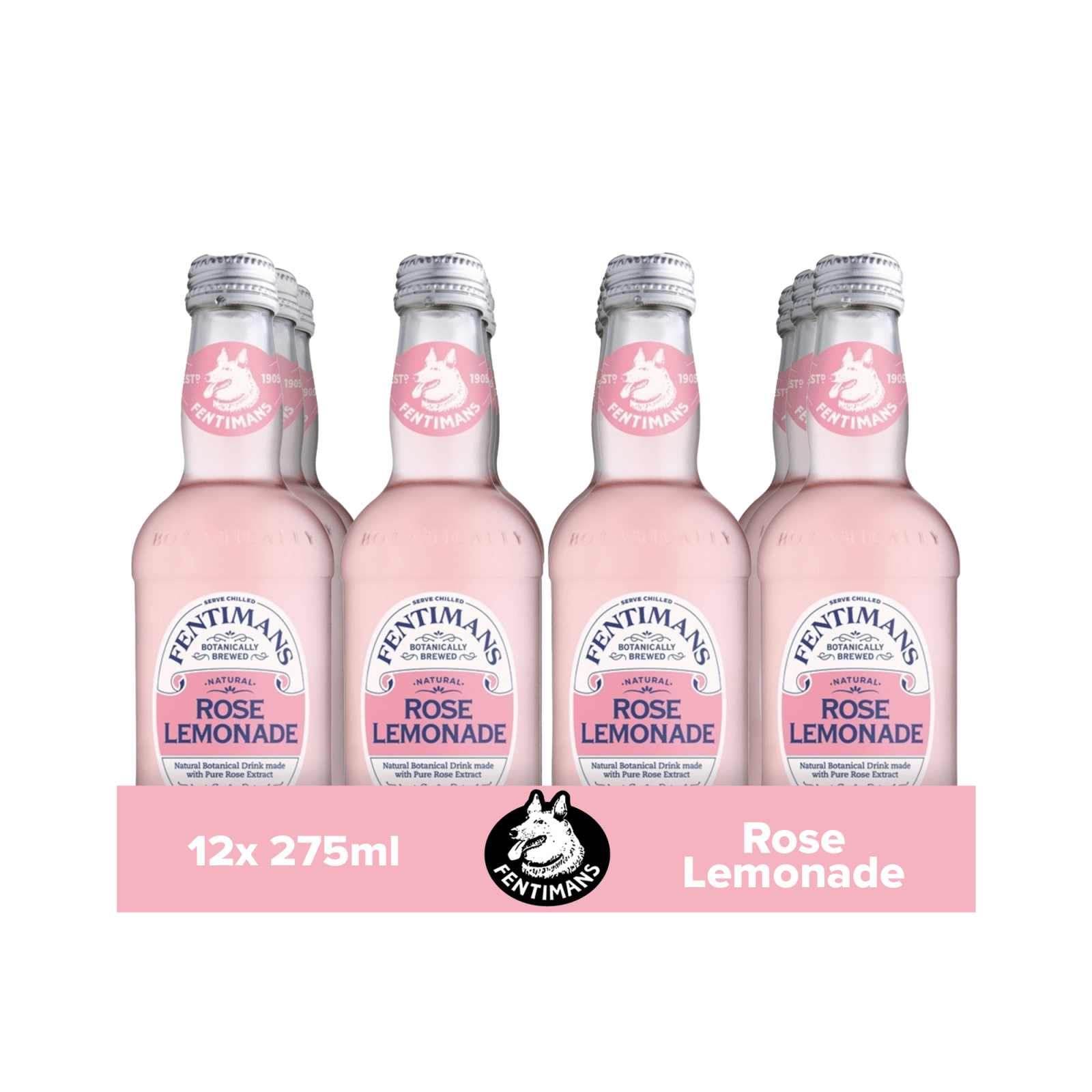 Fentimans rose lemonade flesje (12x 275ml)