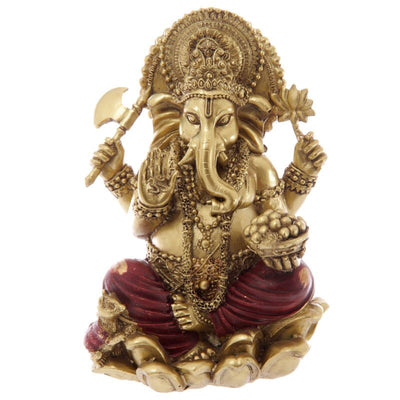 Goud rood ganesh beeld 16cm