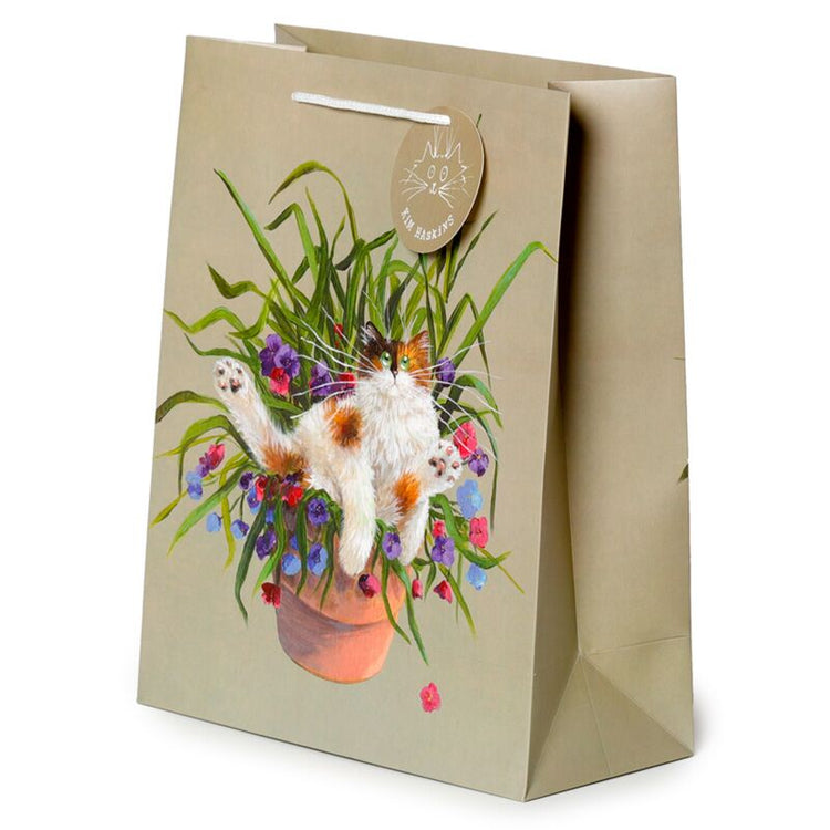 Kim haskins kat in plantenpot groen - cadeautasje large