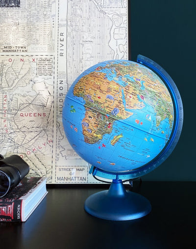Arca globe : 25 cm met led verlichting (0325bu) wereldbol