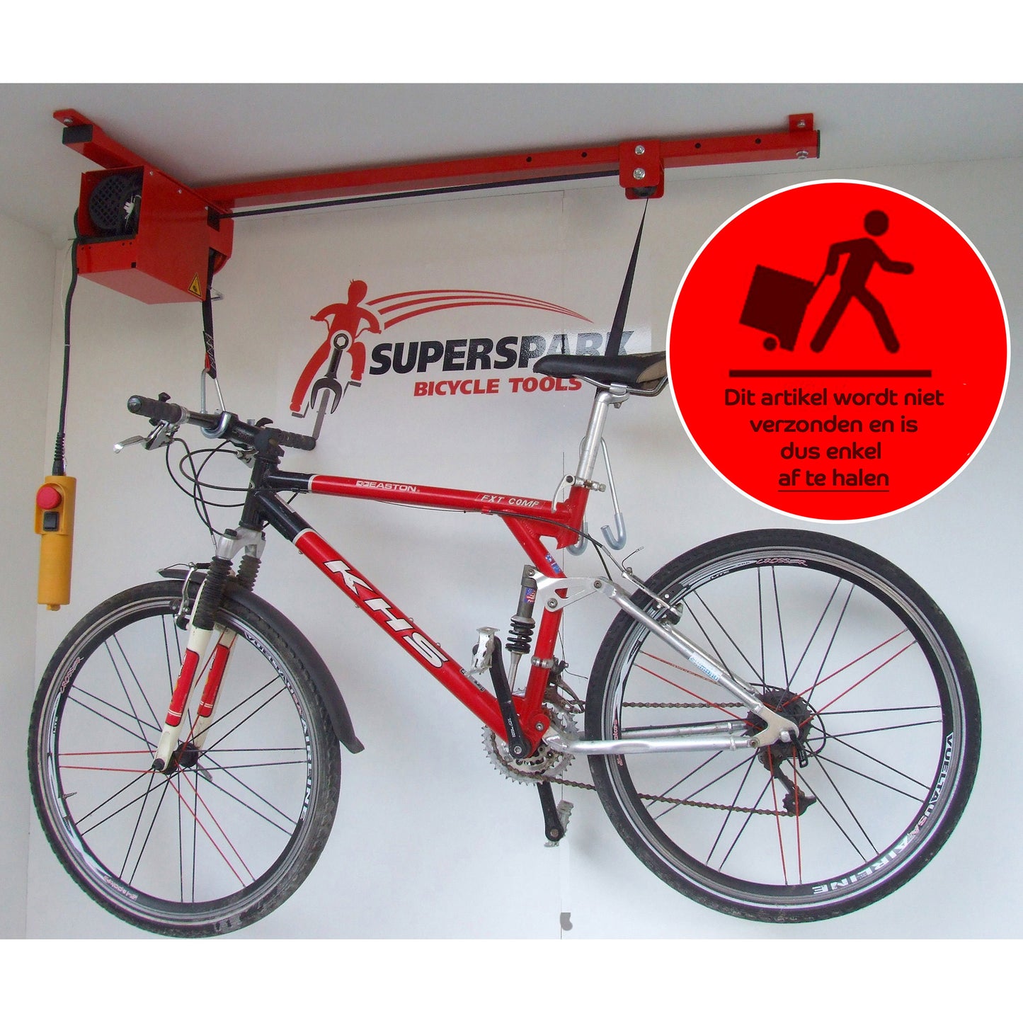 Superspark Fietstakel 100kg SBT 810EF Electrisch rood