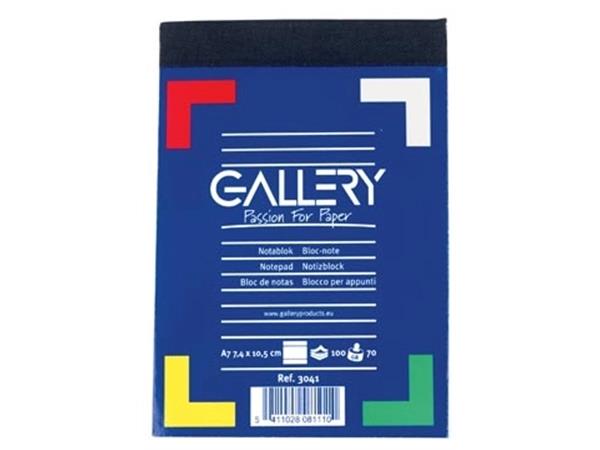 Gallery notitieblok formaat 74 x 105 cm (a7) gelijnd blok van 100 vel 1 stuk