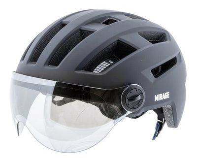 Mirage helm e-bike 58-61cm zwart nta visier, led, magneetsl.