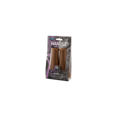 Velo Ergo Leather Handlebar Grips, 135 135mm, Dark Brown