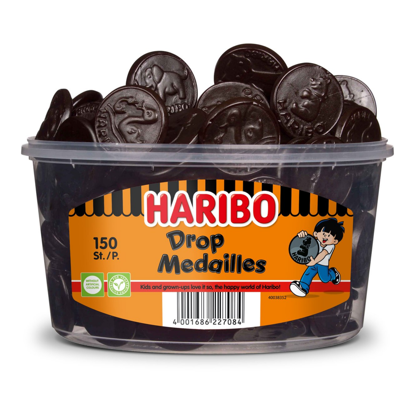 Haribo drop medaille - drop - 150 stuks silo