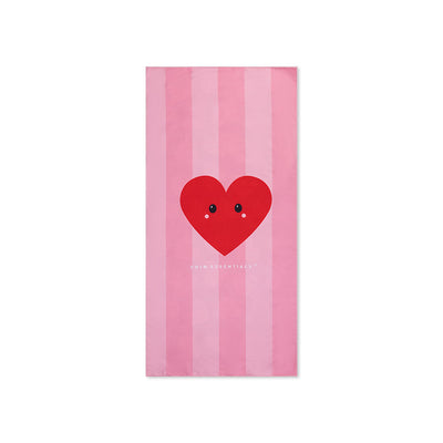 Hearts | rode microvezel handdoek 135 x 65 cm
