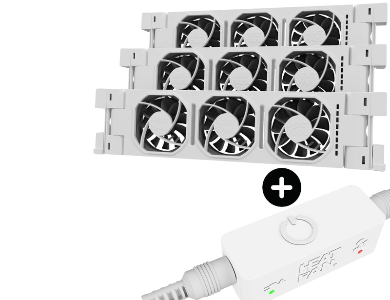 Heatfan 3 - radiatorventilator trio - wit + touch sensor
