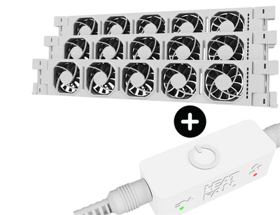 Heatfan 5 - radiatorventilator trio - wit + touch sensor