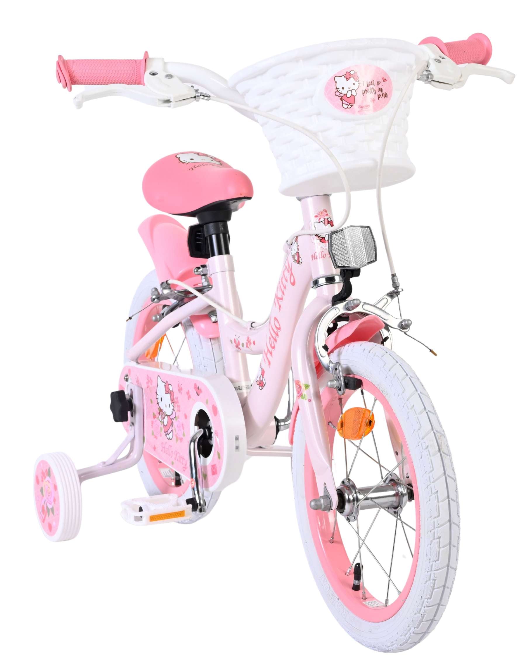 Hello kitty kinderfiets - meisjes - 14 inch - roze - twee handremmen
