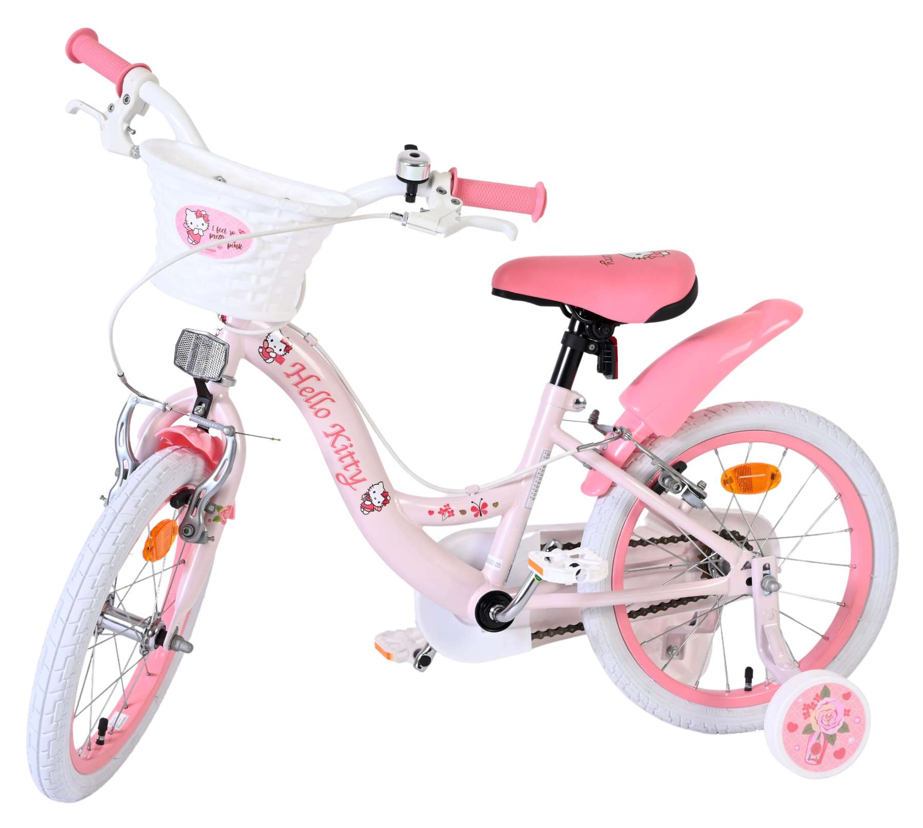 Volare hello kitty kinderfiets - meisjes - 16 inch - roze - twee handremmen