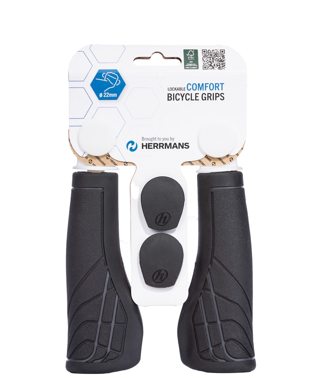 Herrmans LINE DD36 - Ergonomisch verstelbaar fiets handvat (125mm) - Zwart Grijs