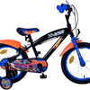 Hot wheels kinderfiets - jongens - 16 inch - zwart oranje blauw - twee handremmen