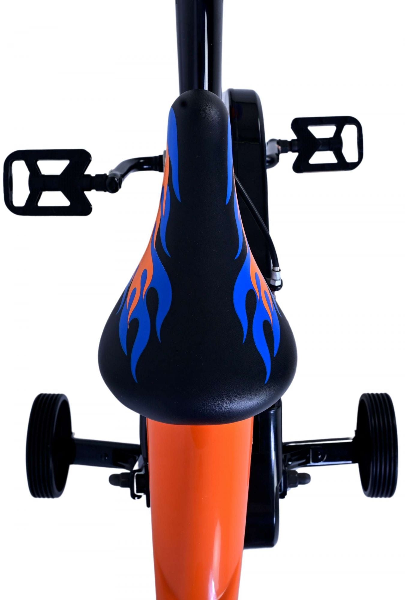 Hot wheels kinderfiets - jongens - 16 inch - zwart oranje blauw - twee handremmen