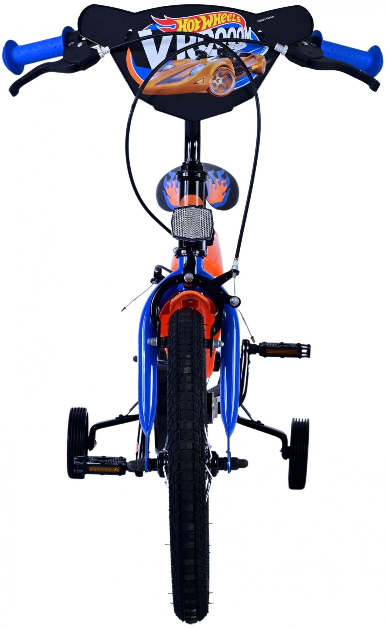 Hot wheels kinderfiets - jongens - 16 inch - zwart oranje blauw - twee handremmen