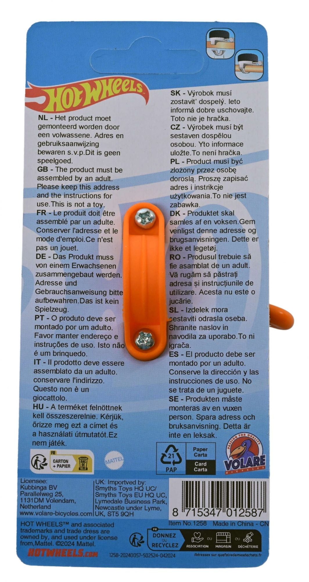 Heiße räder hotwheels fietsbel