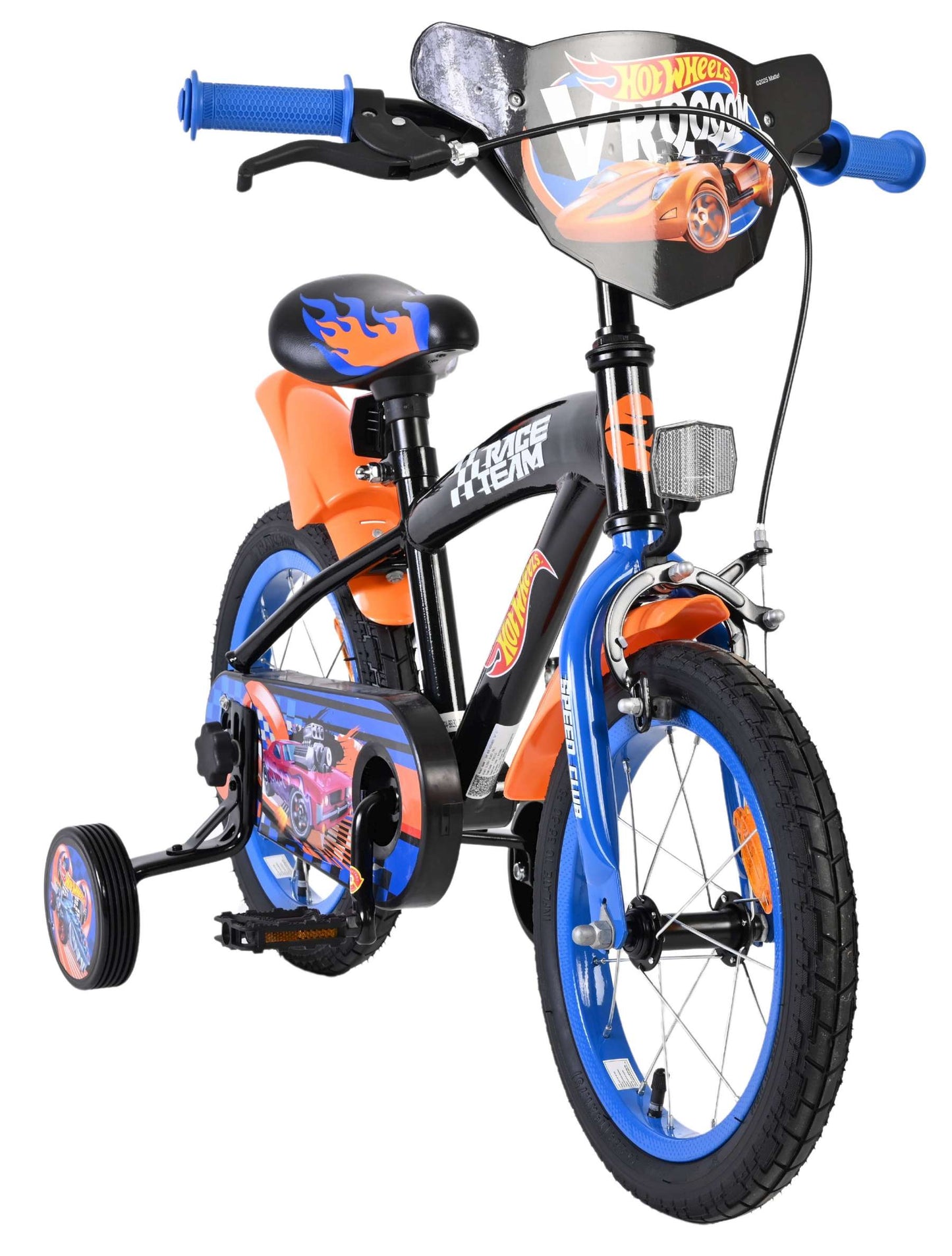 Heiße räder hot wheels kinderfiets - jongens - 14 inch - zwart oranje blauw
