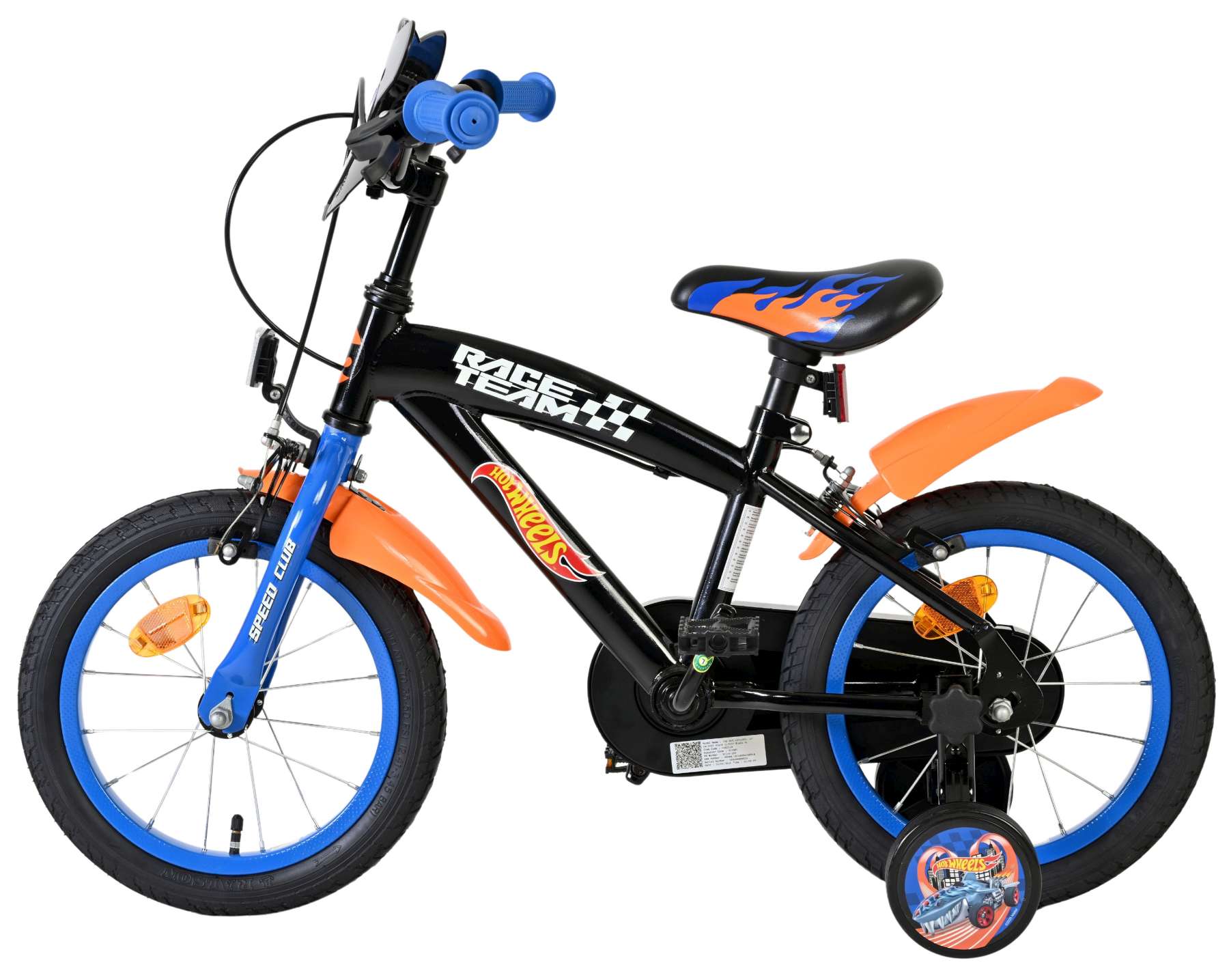 Heiße räder hot wheels kinderfiets - jongens - 14 inch - zwart - twee handremmen