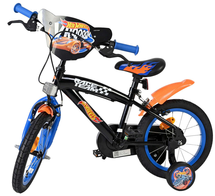 Heiße räder hot wheels kinderfiets - jongens - 14 inch - zwart - twee handremmen