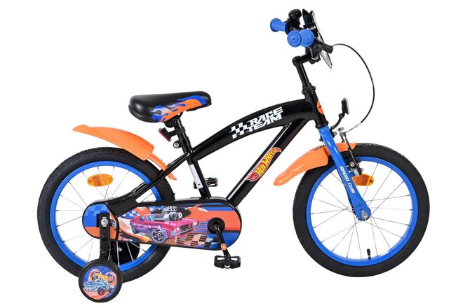 Heiße räder hot wheels kinderfiets - jongens - 16 inch - zwart oranje blauw