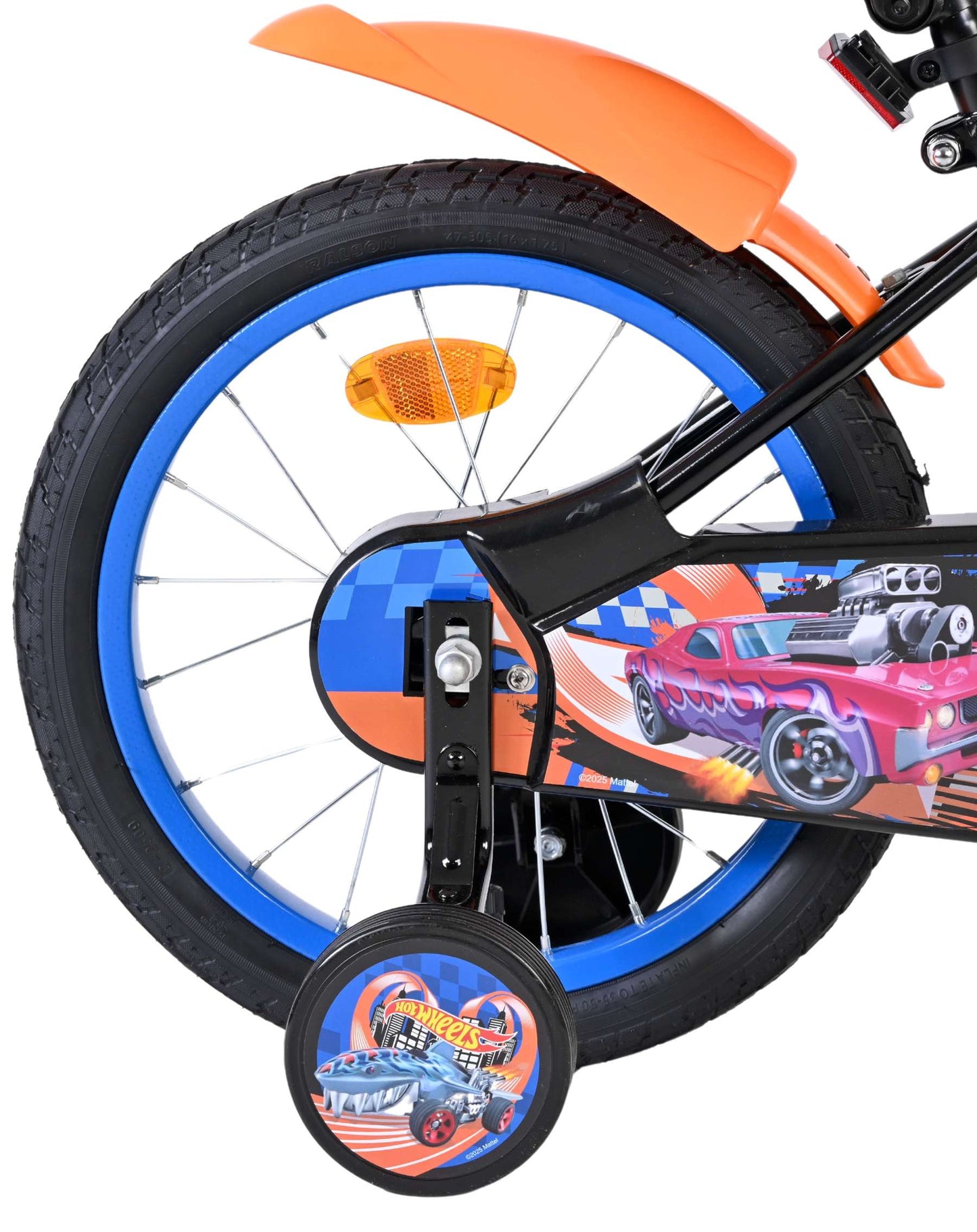 Heiße räder hot wheels kinderfiets - jongens - 16 inch - zwart oranje blauw