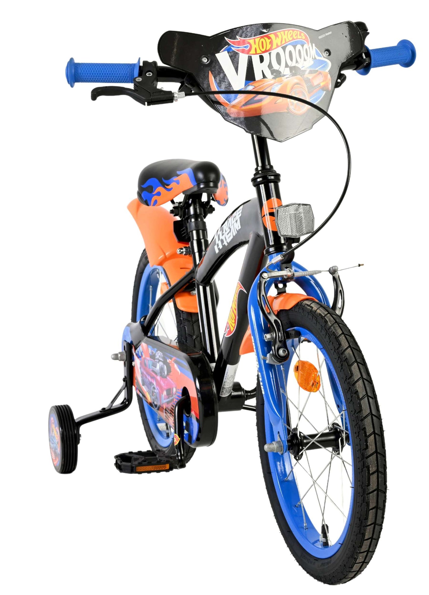 Heiße räder hot wheels kinderfiets - jongens - 16 inch - zwart oranje blauw